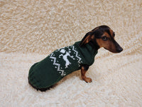 Christmas dog sweater with reindeer Norwegian pattern jumper for dachshund