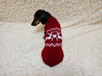 Christmas dog sweater with reindeer Norwegian pattern jumper for dachshund