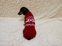 Christmas dog sweater with reindeer Norwegian pattern jumper for dachshund