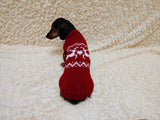 Christmas dog sweater with reindeer Norwegian pattern jumper for dachshund