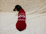 Christmas dog sweater with reindeer Norwegian pattern jumper for dachshund