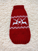 Christmas dog sweater with reindeer Norwegian pattern jumper for dachshund