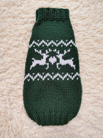 Christmas dog sweater with reindeer Norwegian pattern jumper for dachshund