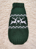 Christmas dog sweater with reindeer Norwegian pattern jumper for dachshund