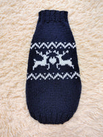 Christmas dog sweater with reindeer Norwegian pattern jumper for dachshund