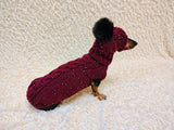 Angora Sequin Dog Costume Sweater and Pom-Pom Hat