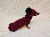 Angora Sequin Dog Costume Sweater and Pom-Pom Hat