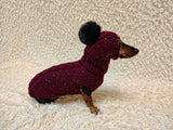 Angora Sequin Dog Costume Sweater and Pom-Pom Hat