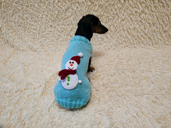 Christmas jumper outfit with snowman for dog pet