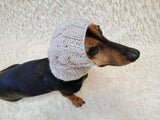 Warm winter dog hat with arans, hat for dachshund