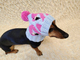 Flamingo knitted hat for dogs