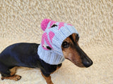 Flamingo knitted hat for dogs