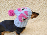 Flamingo knitted hat for dogs