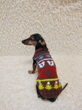 Trees, Gifts, Bears, Snowflakes Christmas sweater for dog bright festive costume , Holiday New Year clothes pet apparel outfit dachshund