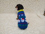 Santa Bear Christmas sweater for dog bright festive costume , Holiday  New Year warm clothes pet apparel outfit dachshund jamper photo shoot