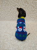 Santa Bear Christmas sweater for dog bright festive costume , Holiday  New Year warm clothes pet apparel outfit dachshund jamper photo shoot