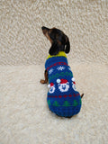 Santa Bear Christmas sweater for dog bright festive costume , Holiday  New Year warm clothes pet apparel outfit dachshund jamper photo shoot