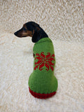 Snowflakes Christmas sweater for dog bright festive costume , New Year's warm clothes pet apparel outfit dachshund jamper for photo shoot