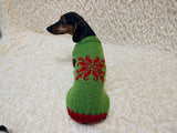 Snowflakes Christmas sweater for dog bright festive costume , New Year's warm clothes pet apparel outfit dachshund jamper for photo shoot