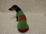 Snowflakes Christmas sweater for dog bright festive costume , New Year's warm clothes pet apparel outfit dachshund jamper for photo shoot