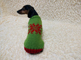 Snowflakes Christmas sweater for dog bright festive costume , New Year's warm clothes pet apparel outfit dachshund jamper for photo shoot