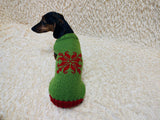 Snowflakes Christmas sweater for dog bright festive costume , New Year's warm clothes pet apparel outfit dachshund jamper for photo shoot