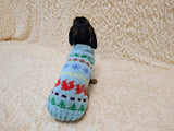Tree squirrel snowflake Christmas sweater for dog bright festive costume , Holiday New Year clothes pet apparel outfit dachshund jamper