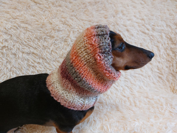 Warm winter snood for dogs, wool hat snood for dogs, winter wool scarf snood collar for dogs.