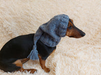 Winter alpaka wool Christmas clothes for dogs knitted hat with pompon, doxie clothes, doxie hat