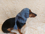 Winter alpaka wool Christmas clothes for dogs knitted hat with pompon, doxie clothes, doxie hat