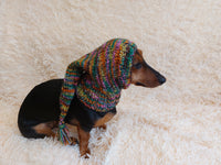 Winter Christmas clothes for dogs knitted hat with pompon, doxie clothes, doxie hat