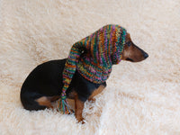 Winter Christmas clothes for dogs knitted hat with pompon, doxie clothes, doxie hat