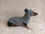 Alpaca coat and hat for dogs, knitted dachshund clothes sweater and hat, winter dachshund suit sweater and hat