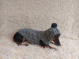 Alpaca coat and hat for dogs, knitted dachshund clothes sweater and hat, winter dachshund suit sweater and hat