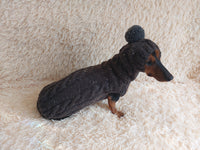 Alpaca coat and hat for dogs, knitted dachshund clothes sweater and hat, winter dachshund suit sweater and hat