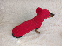 Alpaca wool costume with classic arana sweater and hat for dachshund or small dog, winter set sweater and hat for dogs