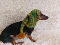 Christmas bright outfit dog hat with pompom,dachshund hat,Christmas clothes for dog photo shoot