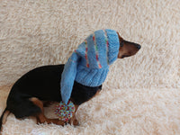 Christmas bright outfit dog hat with pompom,dachshund hat,Christmas clothes for dog photo shoot