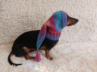 Winter hat for a dog with a pompom, christmas hat for a dachshund or small dog