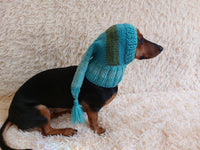 Winter hat for a dog with a pompom, christmas hat for a dachshund or small dog