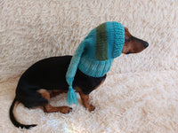 Winter hat for a dog with a pompom, christmas hat for a dachshund or small dog