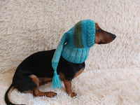 Winter hat for a dog with a pompom, christmas hat for a dachshund or small dog