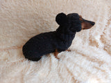 Alpaca wool costume with classic arana sweater and hat for dachshund or small dog, winter set sweater and hat for dogs