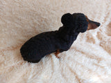 Alpaca wool costume with classic arana sweater and hat for dachshund or small dog, winter set sweater and hat for dogs