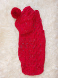 Alpaca wool costume with classic arana sweater and hat for dachshund or small dog, winter set sweater and hat for dogs