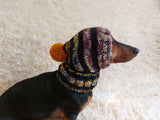 Hat dog Angora warm winter with pompom