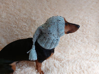 Winter alpaka wool Christmas clothes for dogs knitted hat with pompon, doxie clothes, doxie hat