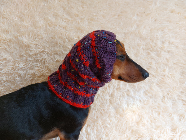 Alpaca Wool Snood Scarf hat For Dogs With Arans