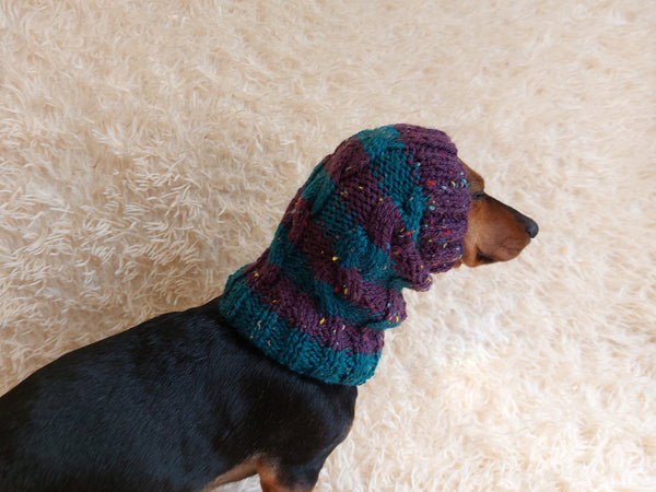 Alpaca Wool Snood Scarf hat For Dogs With Arans