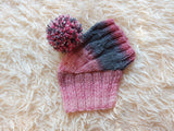 Dog hat with pom poms wool, warm hat for dachshund, wool hat for small dogs